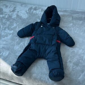 Navy Blue Hooded Snowsuit